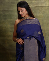 Royal Blue Moonga Silk Saree